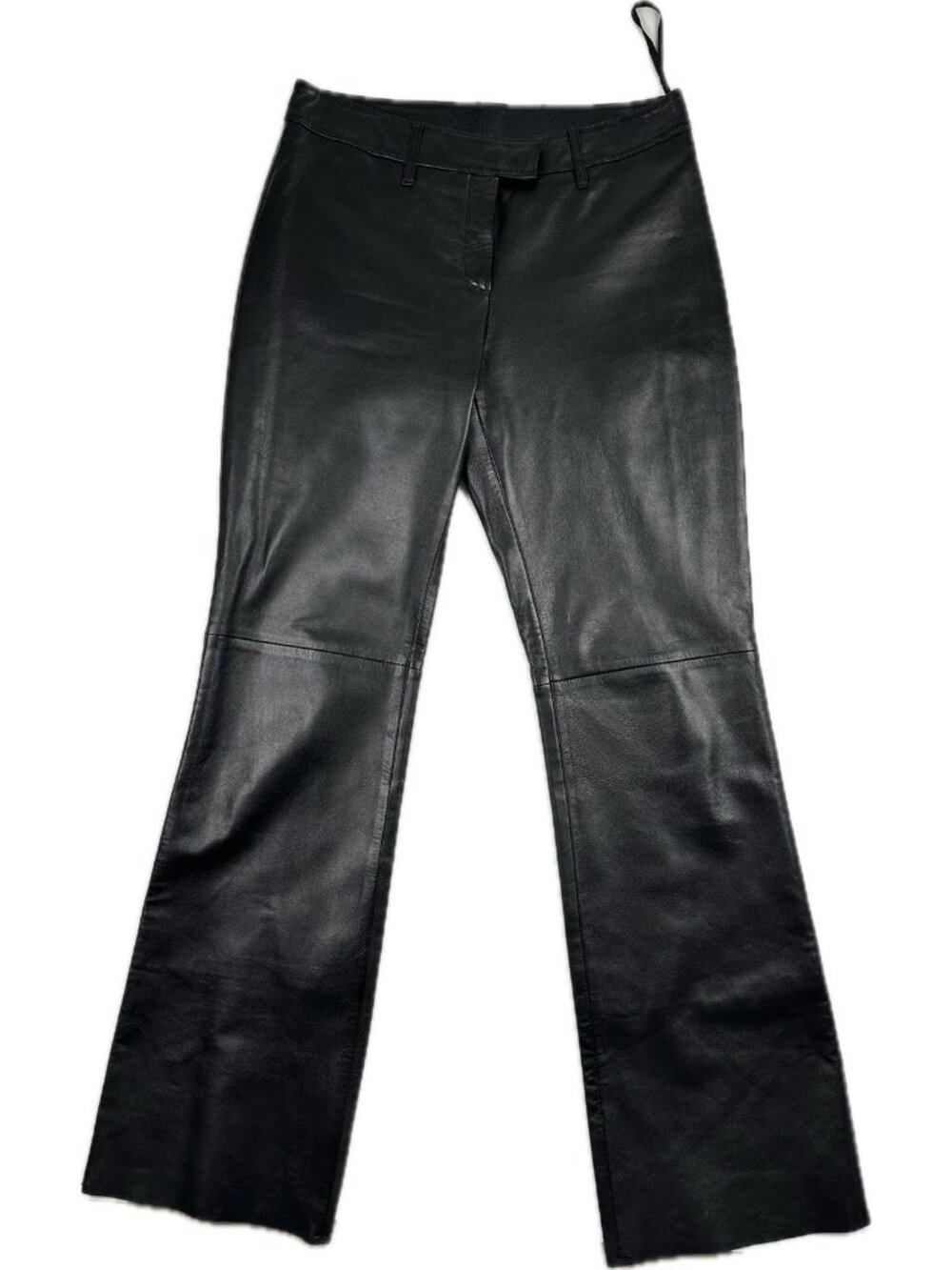 Vakko Sport Women’s Genuine Leather Pants Flare Lamb Black 4P Y2K Biker Moto VTG